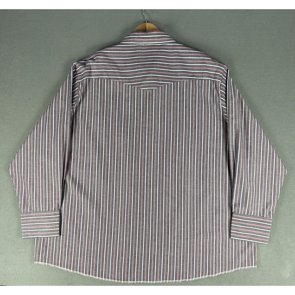 Wrangler Pearl Snap Shirt Mens 3X Big Red Blue Southwestern Navajo Cowboy New - Picture 3 of 6